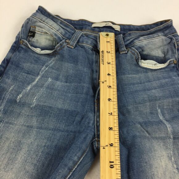 Kancan Skinny Leg Jeans Size 27 Womens Ripped Blue Wash Stretch Distressed Denim - Picture 9 of 10
